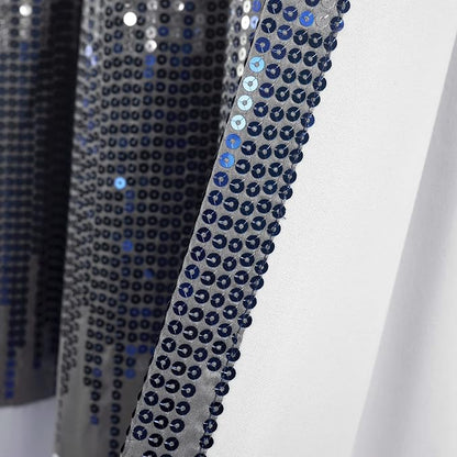 Lush Decor Night Sky 100% Blackout Window Curtain Panel Single 42"W x 84"L, Navy & White - Blackout Curtains For Bedroom - Sequin Curtains - Glam Decor