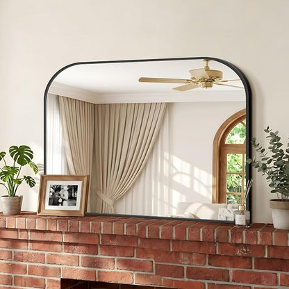 COFENY Bathroom Mirror, 32x24 inch Black Rectangle Wall Mounted Mirror with Thin Frame, Bathroom Vanity Mirrors for Over Sink, Entryway, Living Room, Bedroom