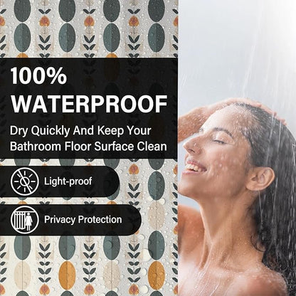 Neutral Boho Shower Curtains for Bathroom,Bohemia Brown Dot Bath Curtain,Mid Century Modern Shower Curtains Waterproof Polyester Bathroom Decor Accessories,72x72 in