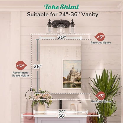 20x26 Medicine Cabinet Mirror with Storage Tempered, Aluminum Surface Mount or Recessed Medicine Cabinet Silver with Adjustable Shelves for Bathroom Vanity Modern Farmhouse
