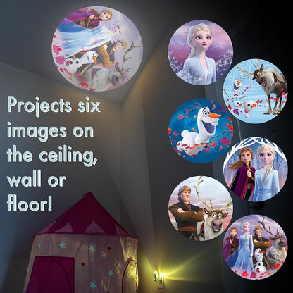 Projectables Disney Frozen Night Light with Dusk to Dawn Sensor | Princess Room Décor, Plug In Night Light for Kids Room, Children's Bedroom, and Nursery, UL Listed, Energy Efficient