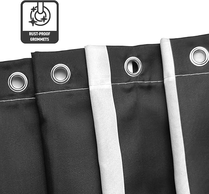 Striped Shower Curtain, Black and White Retro Pastel Striped Pattern, Waterproof Polyester Fabric Shower Curtains Sets with Hooks for Bathroom 72x72 Inches