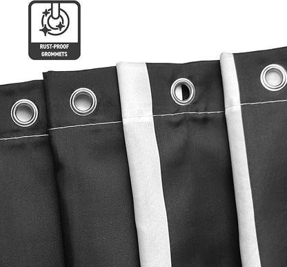 Striped Shower Curtain, Black and White Retro Pastel Striped Pattern, Waterproof Polyester Fabric Shower Curtains Sets with Hooks for Bathroom 72x72 Inches