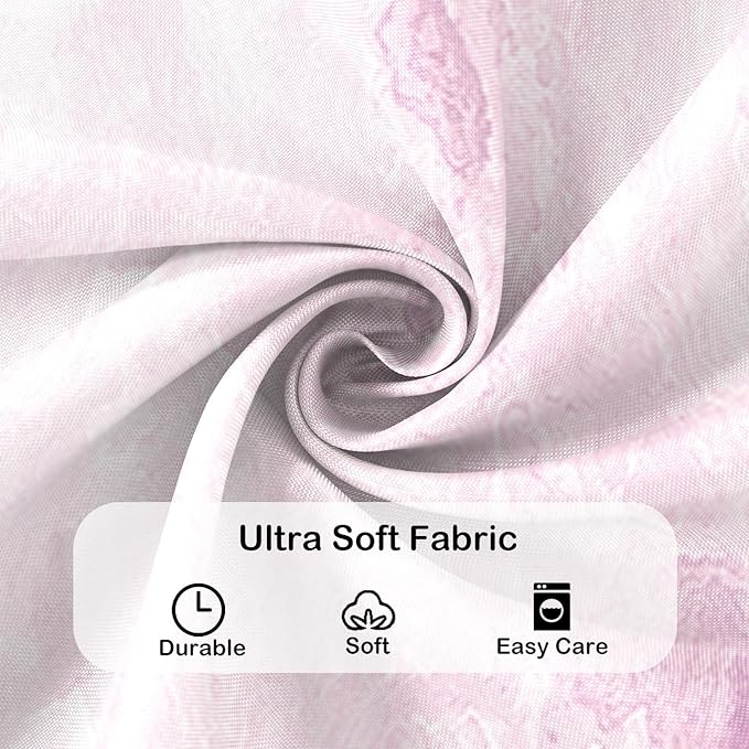 Pink Shower Curtain Marble Texture for Bathroom, Polyester Fabric Cloth Waterproof Bathroom Home Decor, 72x72 Inch