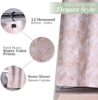 Maison d' Hermine Shower Curtain 100% Cotton One Panel 70"x72" Washable Fabric Shower Curtains for Bathroom, Easy Hanging with 12 Button Holes - Home Hotel Spa Easter Gifts (Bamako)