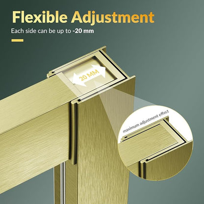 ELEGANT Corner Shower Door 36 in.D x 36 in. W x 72 in. H, Double Sliding Shower Door, Framed Corner Shower Enclosure with 1/4" Tempered Glass, Brushed Gold