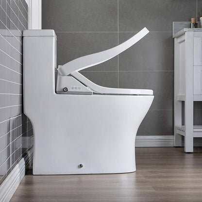 WOODBRIDGE One Piece 1.1GPF/1.6 GPF Dual Flush Elongated Toilet with Advance Smart Toilet in White