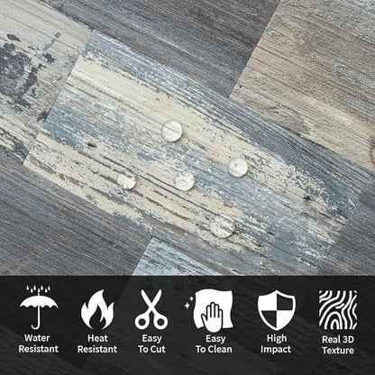 AULIGET 100-Piece Subway Tiles Peel and Stick Backsplash PVC Tile, 3" x 6" Vintage Wood Stick on Tiles for Backsplash Kitchen, Bathroom, Laundry Room, Camper, Fireplace