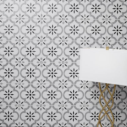MSI Azila 8 in. x 8 in. Encaustic Matte Porcelain Wall & Floor Tile – Bathroom, Kitchen Backsplash, or Countertop