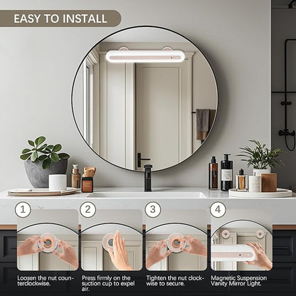 15" Vanity Lights for Mirror, Rechargeable Battery Operated Mirror Lights with Remote Control, 3 Temp&Adjustable Brightness Makeup Light, Cordless Lighting for Vanity Desk (Pink-1Pack)