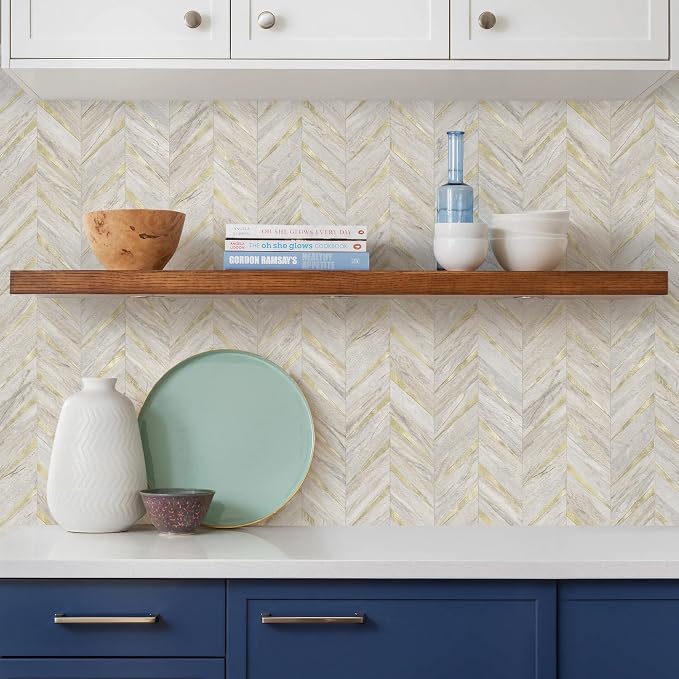 STICKGOO Herringbone Tile Peel and Stick Backsplash for Kitchen&Bathroom