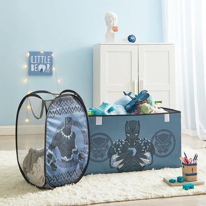 Idea Nuova Marvel Black Panther Pop Up Hamper with Durable Carry Handles, 21'' H x 13.5'' W X 13.5'' L