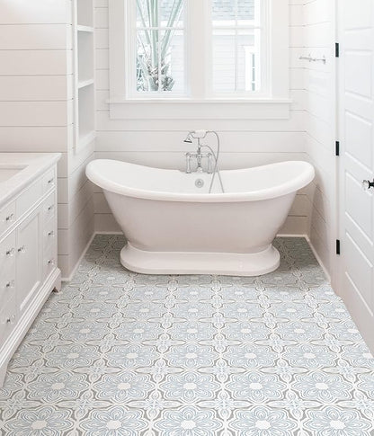 FloorPops FP3827 Morris Peel & Stick Floor Tiles, Grey (Pack of 2)