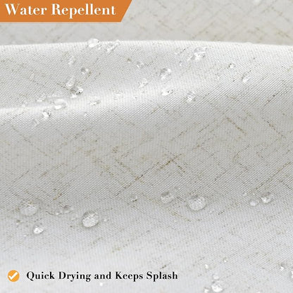 Extra Wide Linen Shower Curtain for Bathroom 108 Inch White Solid | 10ft Ceiling to Floor Wrap Around Bath Curtains with Hook, Neutral Farmhouse, Simple Luxury Shower Decor, 1 Panel, 108x72