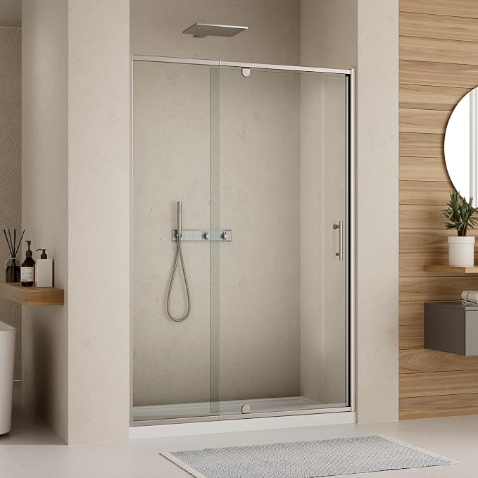 Royal Guard 50-54" W x 71" H Pivot Swing Glass Shower Door,Chrome | Shower Doors with 4-Inch Adjustable Width, 6mm SGCC Tempered Glass, Reversible Installation,Magnetic Closing&Waterproof
