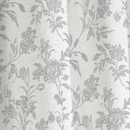 WOUVMA Vintage Farmhouse Shower Curtain for Bathroom Grey Shower Curtain Floral Cotton 72" W x 72" L