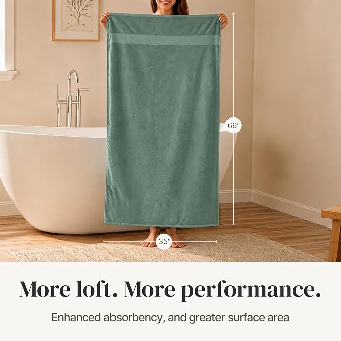 Modern Threads 4-Pack SpunLoft Bath Sheet Eucalyptus 35x66