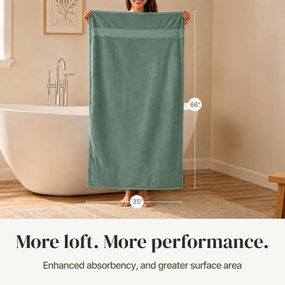 Modern Threads 4-Pack SpunLoft Bath Sheet Eucalyptus 35x66