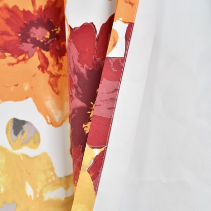 Lush Decor Leah Floral Light Filtering Valance, 52" W x 18" L, Red & Orange - Valances for Windows - Parisian Decor - Farmhouse Kitchen Curtains Valance
