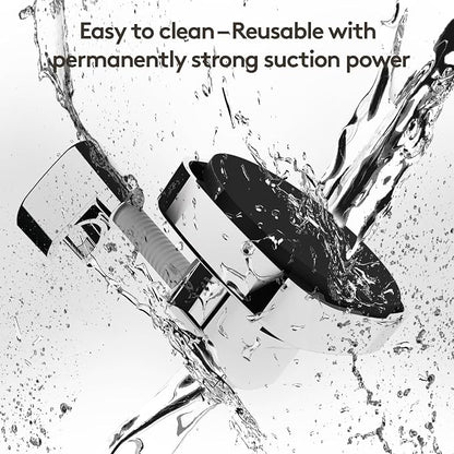 Shower Head Holder with Suction | 360° Swivel | Black | Tool-free install in seconds, 360° swivel head, 10kg built-in storage hook, removable, rust-resistant, strong suction grip