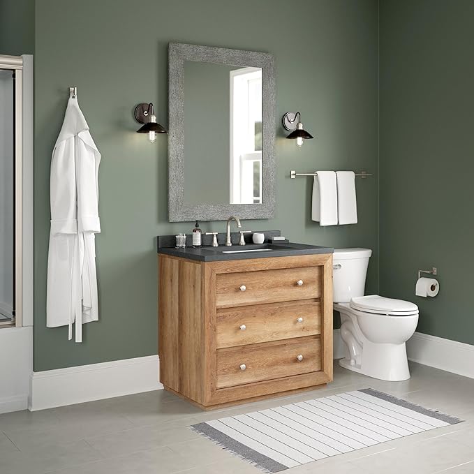 Franklin Brass Hartwell 3-Piece Bathroom Set Satin Nickel 18" + 6" Towel Rack, Toilet Paper Holder/Hand Towel Holder, Hook | 3-Piece Bath Hardware Accessories Set HRT63-SN