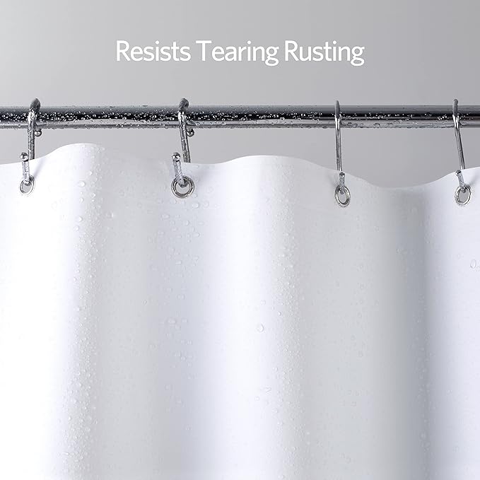 EHZNZIE Shower Curtain Liner Light Weight PEVA, Shower Liner 72x72 Inches, Waterproof, No Chemical Smell with 12 Rust Proof Metal Grommets for Bathroom Shower Curtain, Frosted