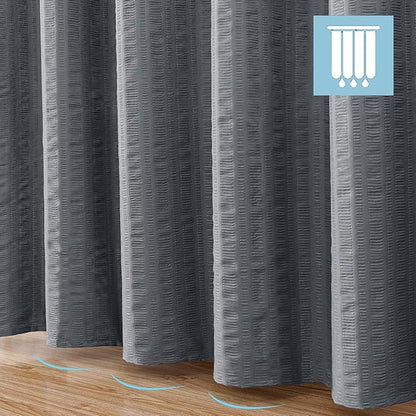 Aiyufeng Moga Grey Shower Curtain - 3D Embossed Cloth Shower Curtain for Bathroom, Hotel Luxury Bathroom Curtains Gray, Machine Washable, Standard Size 72Wx78H
