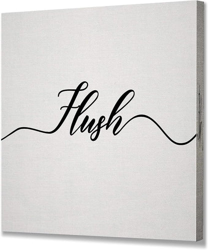 Renditions Gallery Simple Flush Sign Bathroom Décor Gallery Wrapped Canvas Wall Art, 16x16,