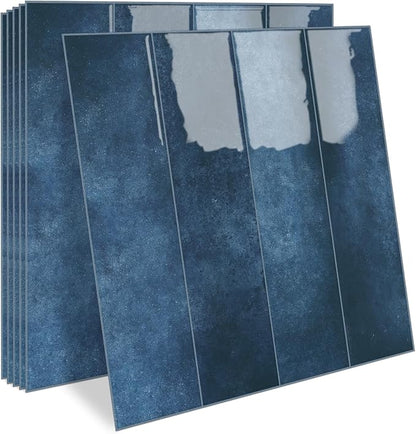 MORCART 2026 New Peel and Stick Backsplash, 20PCS 11.8"x11.8",Deep Sea Blue | 3D Adhesive Waterproof Wall Tiles for Kitchen, Bathroom, Living Room, Laundry Room, Subway Tiles