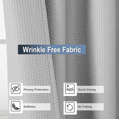 OWENIE Light Grey Stall Shower Curtain for Bathroom, 3D Embossed Textured Fabric Small Shower Curtain for Narrow Stall Size, Machine Washable Water Resistance, Hotel Style, 36" W x 72" L, Light Grey