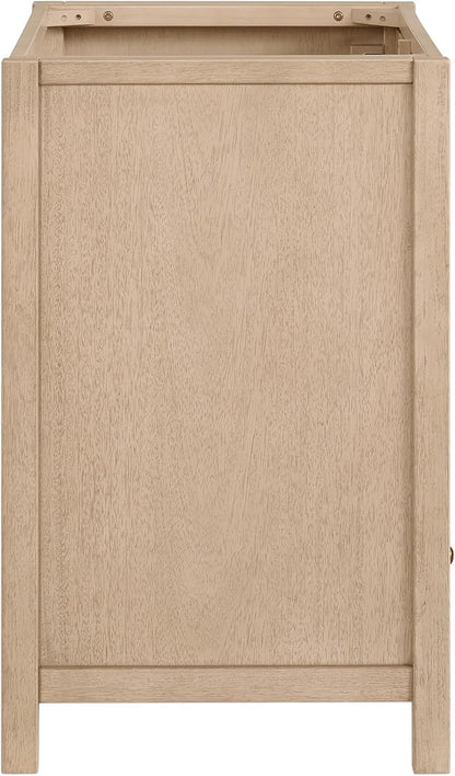 Alaterre Furniture Lucca Bathroom Vanity - Freestanding Cabinet Without Sink - 36 Inch Wood Bathroom Vanity with Large Drawer and Soft-Close Doors - Under Sink Cabinet Only (Natural)