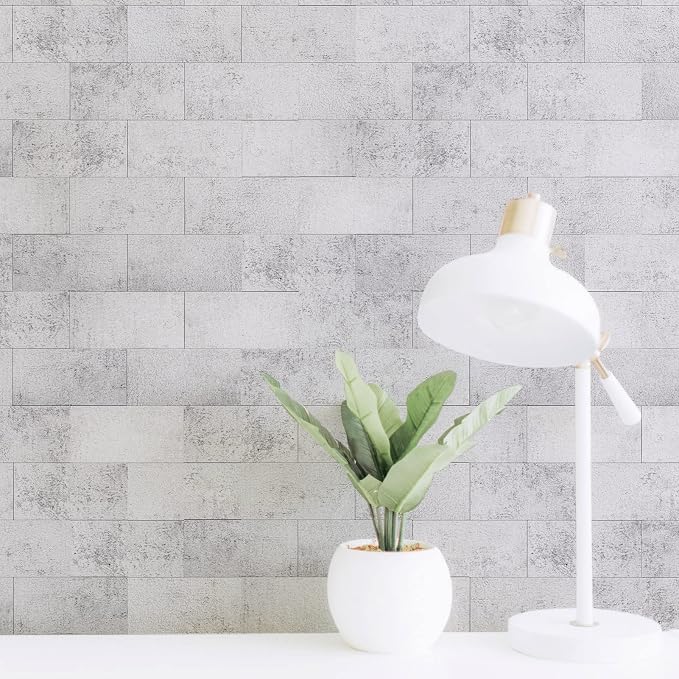 Art3d 102-Pack Peel and Stick Backsplash, Natural Stone White | 3 x 6 in, PVC, Self Adhesive, Waterproof, Traceless Peel, Modular Splicing, Ideal for Vanities, Bathrooms