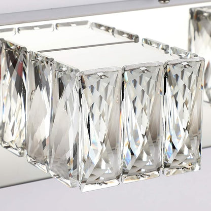 Chrome Bathroom Light Fixtures - Crystal 3 Lights Modern Bathroom Vanity Light - 18 Watt Dimmable LED Vanity Lights for Small Bath