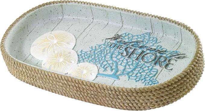 Avanti Linens - Vanity Tray, Guest Bathroom Essentials, Coastal Inspired Home Decor (Beachcomber Collection)