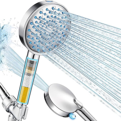 Cobbe Filtered Shower Head with Handheld, Water Softener for Hard Water | Upgraded High Pressure 7 Spray Mode Shower Head with Filters - Remove Chlorine - Reduces Dry Itchy Skin, Chrome