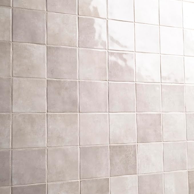 MSI Renzo Sterling 5x5 Glossy Ceramic Square Wall Tiles for Bathroom, Kitchen Backsplash & Shower