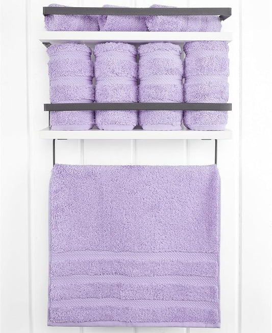 American Soft Linen Luxury Hand Towels for Bathroom, 600 GSM Heawy Weight 16x28 Size 100% Cotton Turkish 4 Piece Hand Face Towel Set, Lilac Hand Towels