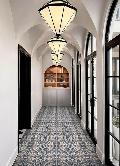 FloorPops Lillium Blue Peel and Stick Floor Tiles, FP6302