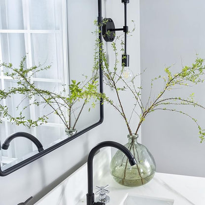 TEHOME Pivot Mirror Matt Black Tilt Vanity Mirror Large Black Metal Framed Rectangle Tilting Beveled Vanity Mirrors for Wall, Vertical Hanging, Overall 34.14 x 40 inches (Mirrror 30 x 40 inches)