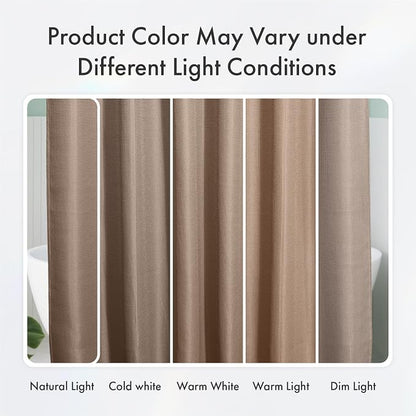 AmazerBath Taupe Shower Curtain Waffle Textured, Fabric Shower Curtain Tan Thick Heavy Duty 240GSM Hotel Quality Bathroom Shower Curtains, 72 x 78 Inches