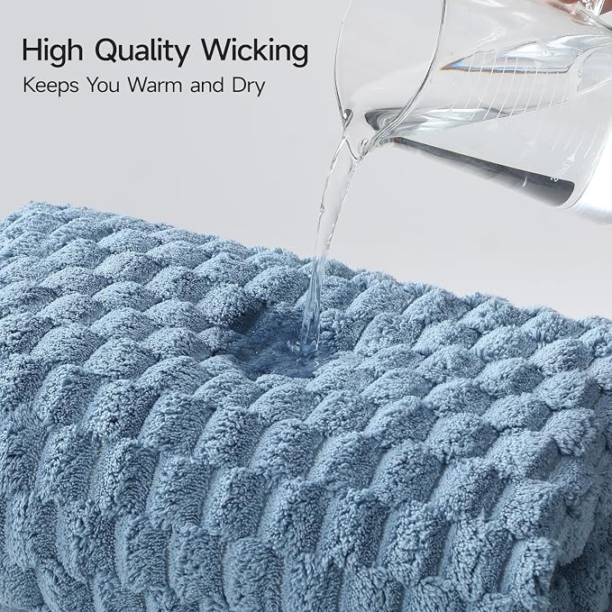 REDKISS 4 Pack Blue Microfiber Bath Towels - Large Shower Towels Set for Bathroom, Super Absorbent Towel Set of 4 Lagre, Quick Dry Bathroom Towel for Spa, Gym,Travel, Lint Free, Ultra Soft
