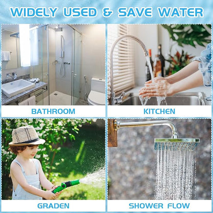 Honoson 1 Set Shower Flow Reducer Limiter Set 1/2 Inch Flow Restrictor Control Valve for Fixed Handheld and Shower Head 1.2/1.5/1.8/2/ 2.2/2.5 Gpm