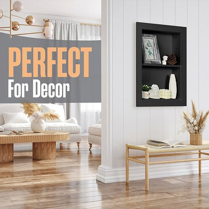 Houseables Recessed Medicine Cabinet, Recessed Wall Niche, in Wall Medicine Cabinet, Bathroom Niche, Insert for Drywall, Between Studs Shelf Replacement, Without Mirror, No Mirror, 14x18 ID, 16x20 OD
