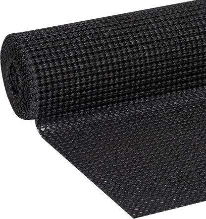 EasyLiner Select Grip Shelf Liner - Easy to Install & Cut to Fit - Non Slip, Non Adhesive, Drawer Shelf & Cabinet Liner for Kitchen, Bathroom, Pantry Cupboards - 20in. x 6ft. - Black - 6 Rolls