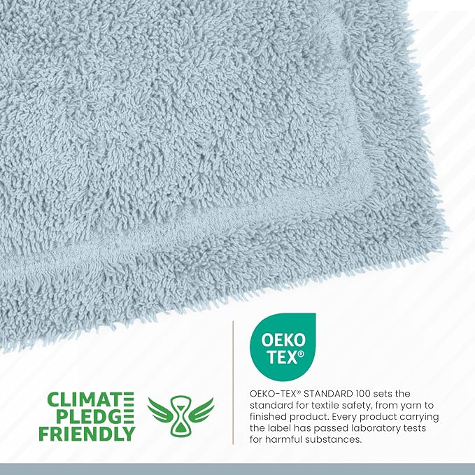 Martex Ringspun Bath Rug, 20" x 30", Soft Blue | 100% Cotton, Super Soft, Super Absorbent, Non-Slip, Quick Drying