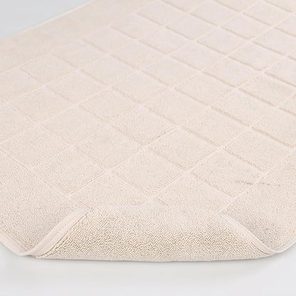 Superior 100% Cotton Bathmat Set, Bath Mats, Bathroom Decor, Shower, Bathtub Essentials, Home Accessories, Small Washable Rug, No Backing, Heavyweight, Nora Collection, Set of 2, 22" x 35", Stone
