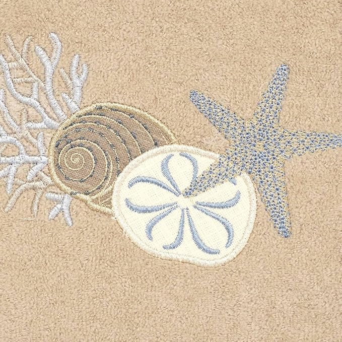Avanti Linens - Hand Towel, Quick Dry, Soft & Absorbent Cotton Towel, Coastal Inspired Bathroom Accessories (By the Sea Collection, Rattan)