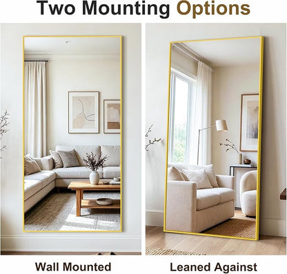 Bathroom Vanity Mirror for Over Sink, 60x30 Inch Matte Gold Mirror | Shatterproof Tempered Glass, Anti-Rust Metal Frame, Rectangle Wall Mirrors for Bedroom, Living Room & Entryway