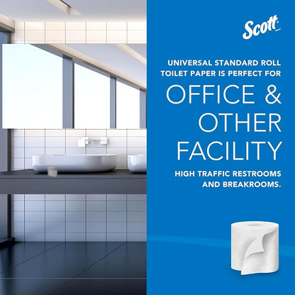 Scott Professional Standard Roll Toilet Paper, Bulk, 80 Rolls (13217) | 473 Sheets/Roll, 2-Ply, 100% Recycled Fiber, Individually Wrapped, Elevated Design, Standard Tier