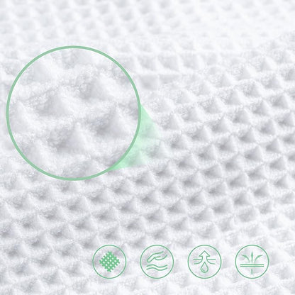 POLYTE 430 GSM Poly Blend Microfiber Quick Dry Waffle Bath Towel, 30x60 in | 4 Pack, Oversize, Lint Free, Body Towel